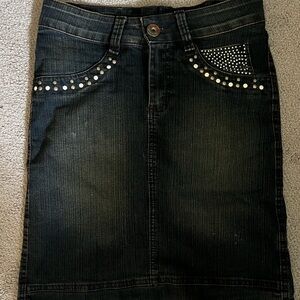 Studded Denim Skirt